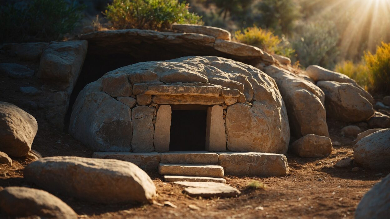 The empty tomb after Jesus Christ's Resurrection
